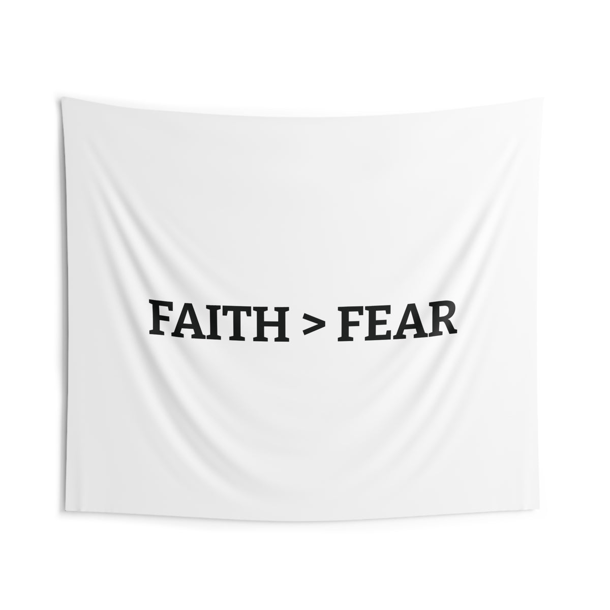 Faith > Fear Wall Tapestry — Minimal Inspirational Home Decor