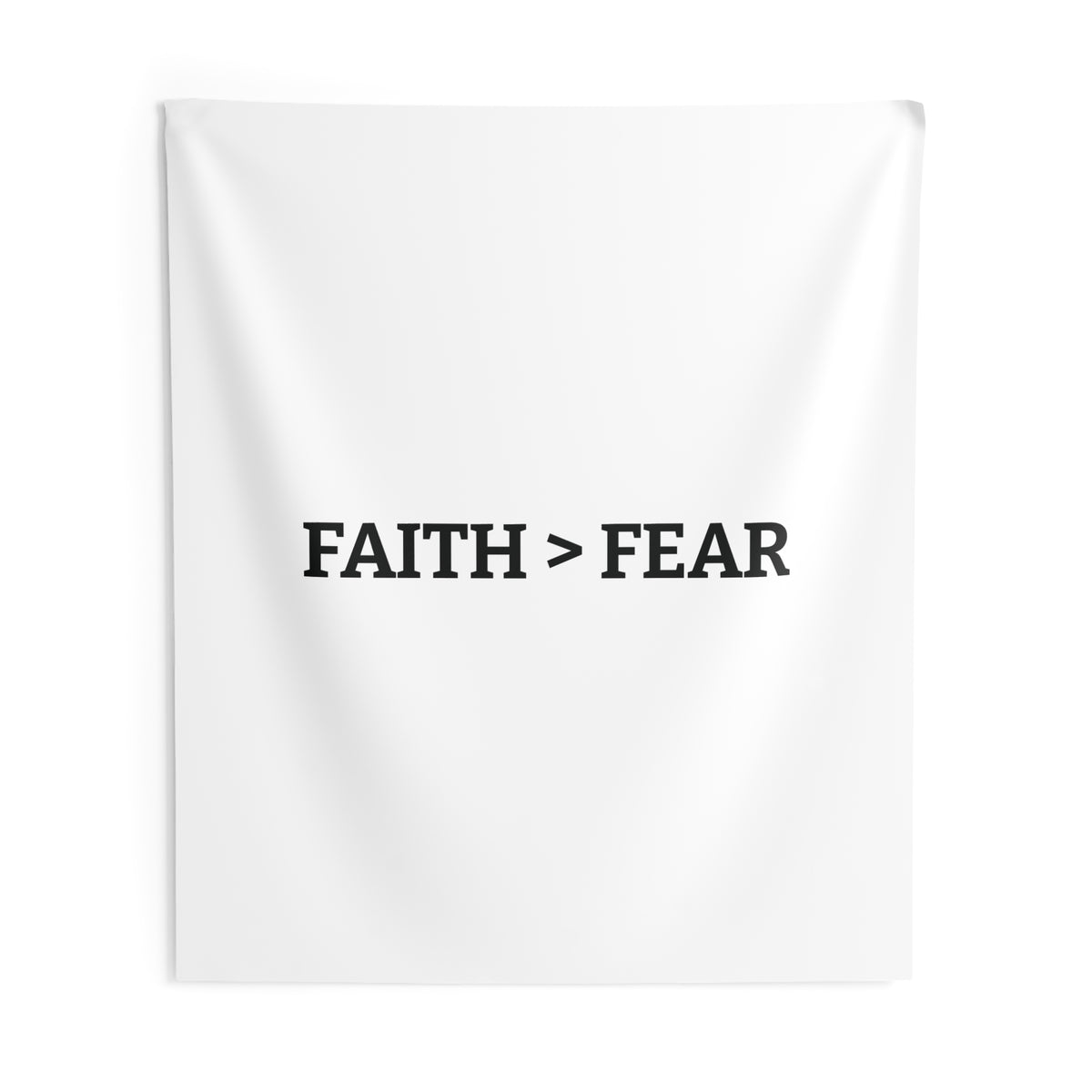 Faith > Fear Wall Tapestry — Minimal Inspirational Home Decor