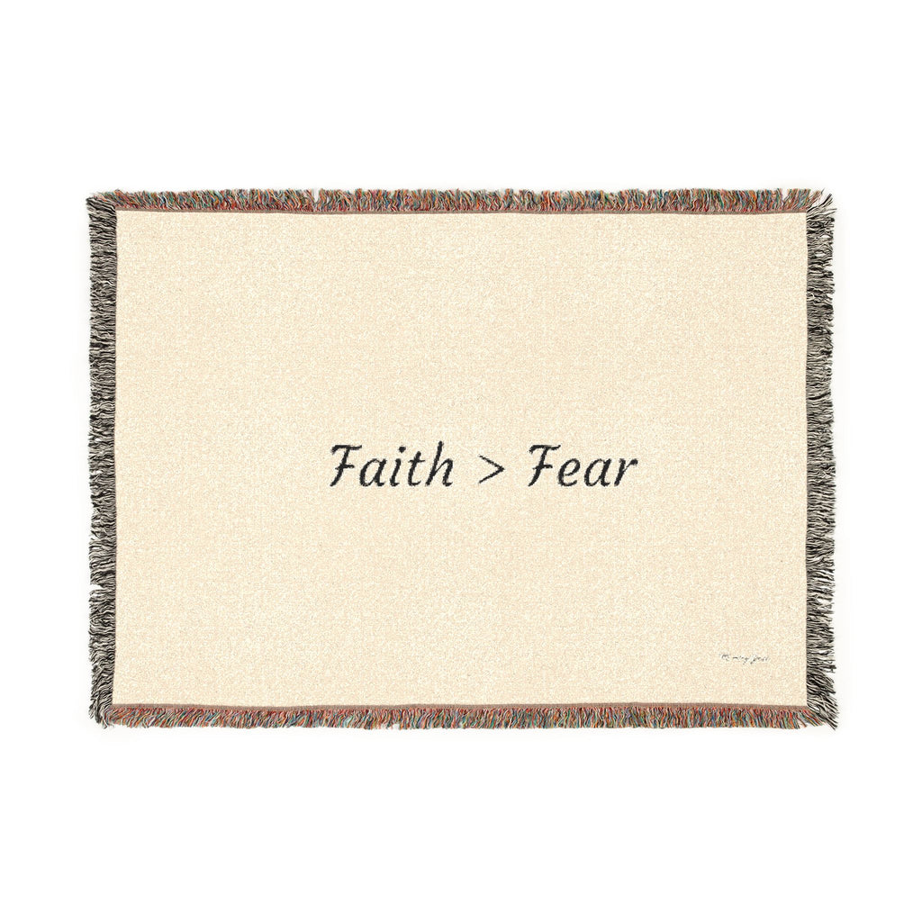 Faith > Fear Woven Blanket