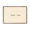 Faith > Fear Woven Blanket