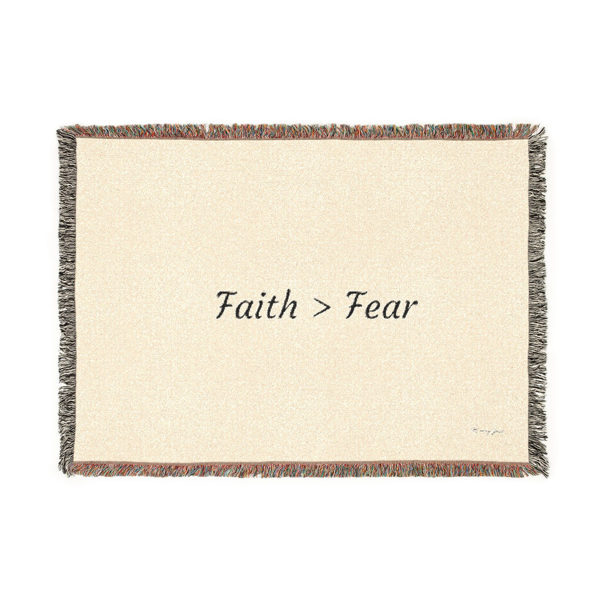 Faith > Fear Woven Blanket