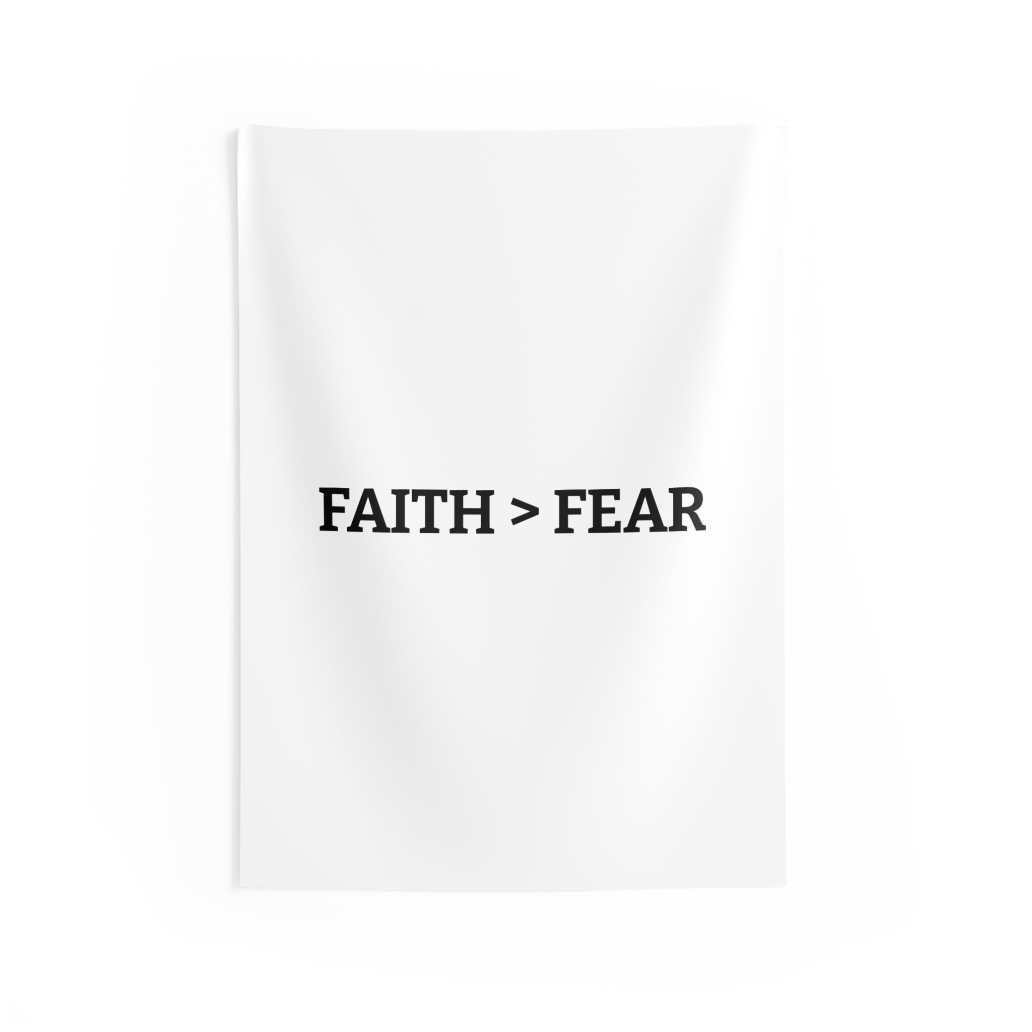 Faith > Fear Wall Tapestry — Minimal Inspirational Home Decor