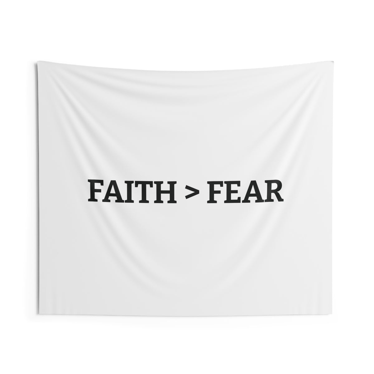 Faith > Fear Wall Tapestry — Minimal Inspirational Home Decor