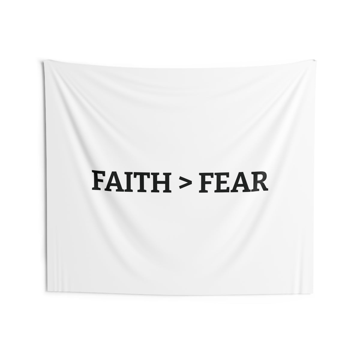 Faith > Fear Wall Tapestry — Minimal Inspirational Home Decor