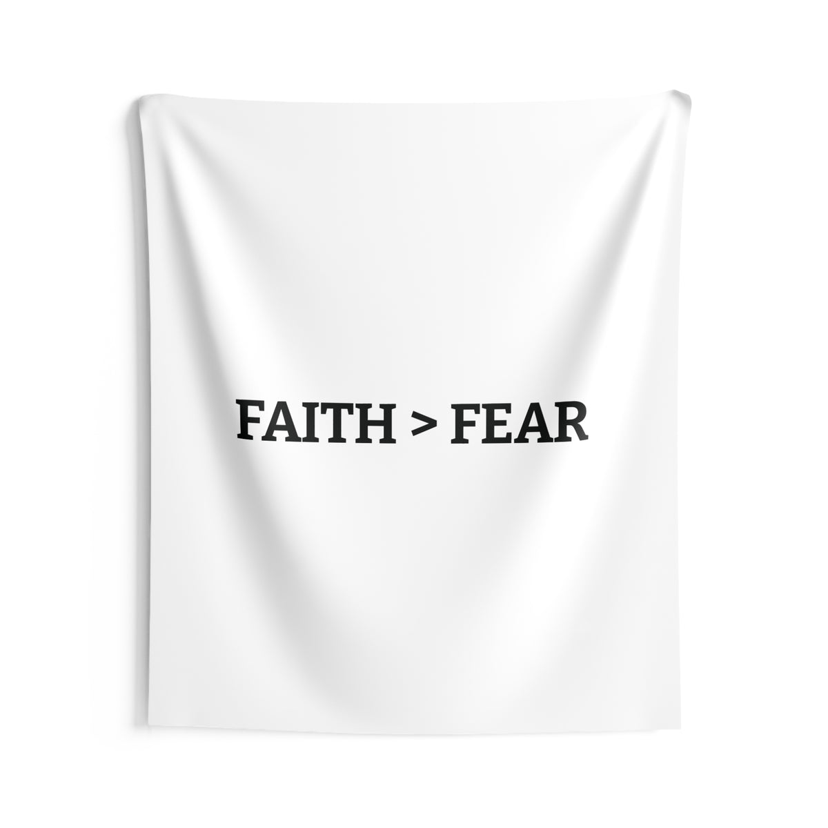 Faith > Fear Wall Tapestry — Minimal Inspirational Home Decor