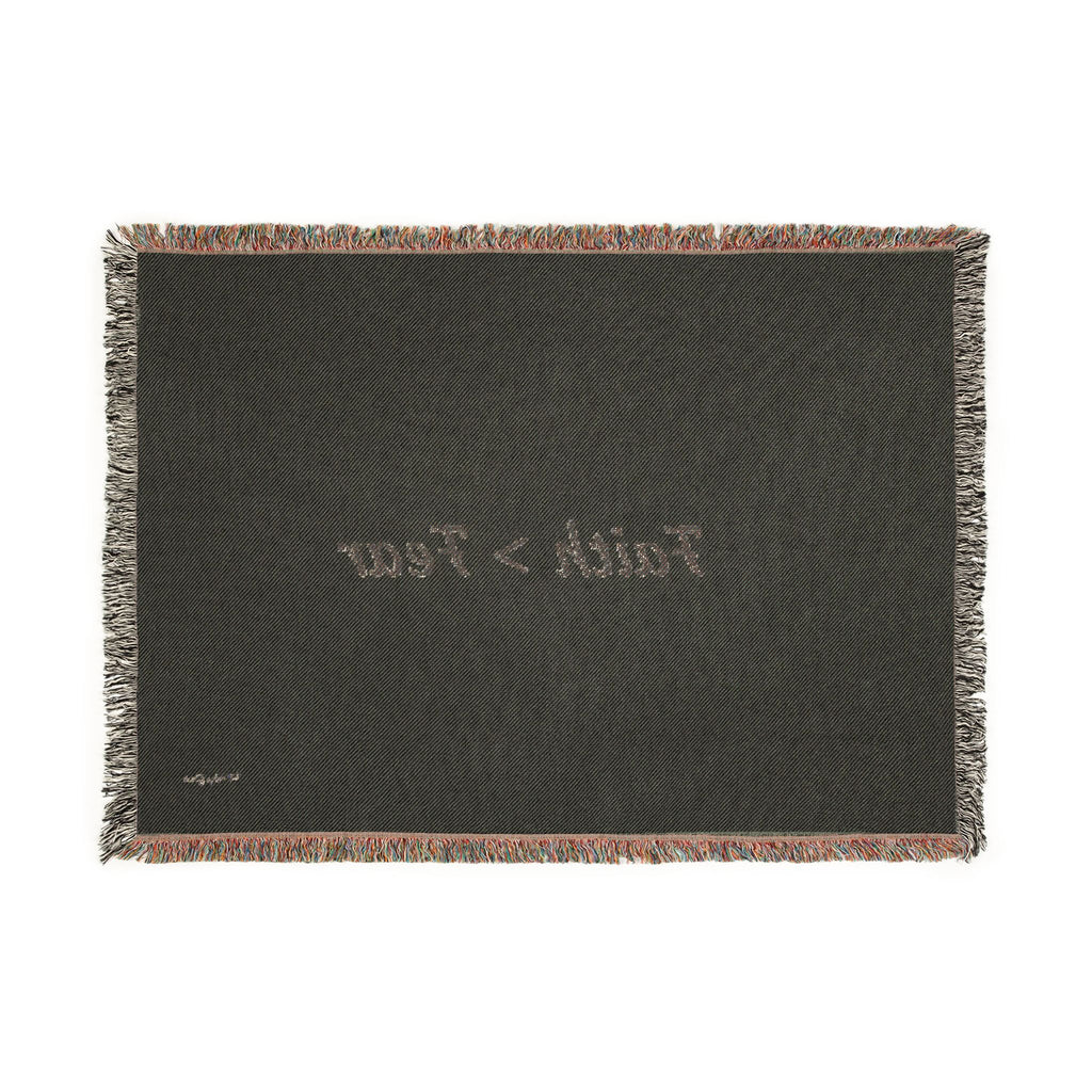 Faith > Fear Woven Blanket