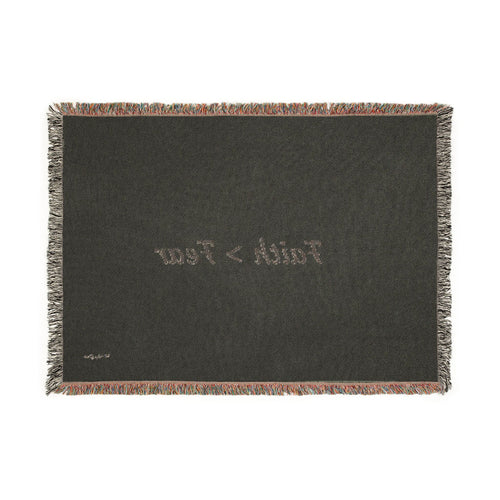 Faith > Fear Woven Blanket