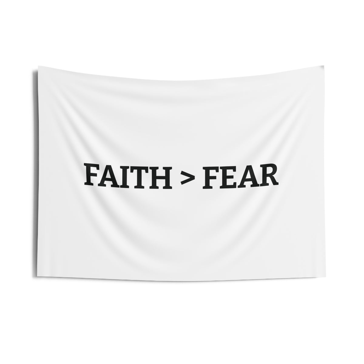 Faith > Fear Wall Tapestry — Minimal Inspirational Home Decor
